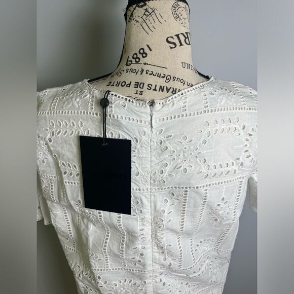 The Kooples Floral White Embroidered Dress Size 3= Size L = US 8 - Picture 3 of 12